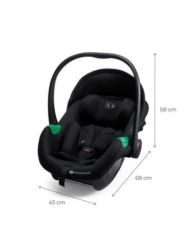 KCMIPRFX2BLK000,Scoica Auto Kinderkraft Mink Pro 2 I-size 40-75 Cm + Baza Zestaw Black