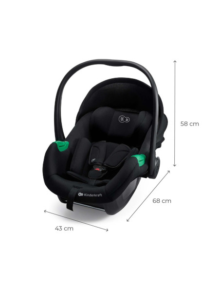 KCMIPRFX2BLK000,Scoica Auto Kinderkraft Mink Pro 2 I-size 40-75 Cm + Baza Zestaw Black