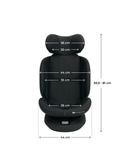 KCIGRO02BLKPL00,Scaun Auto Kinderkraft I-grow 2 I-size 40-150 Cm, Black