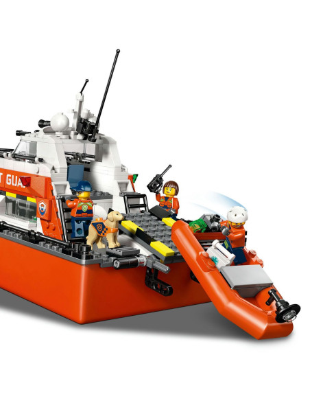 LEGO-60504,Lego City Barca De Salvare Si Elicopter Ale Pazei De Coasta 60504