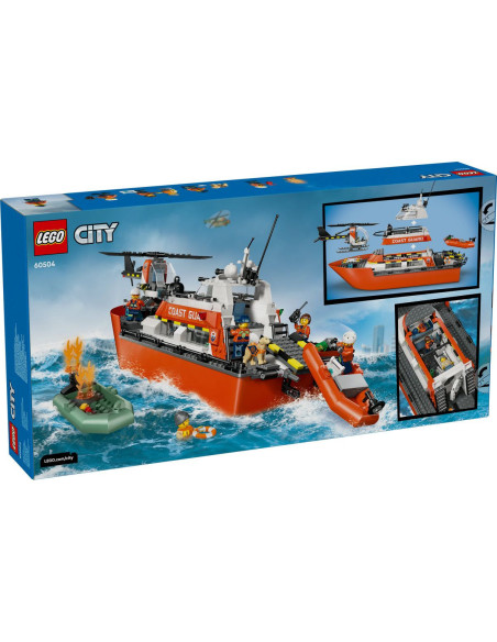 LEGO-60504,Lego City Barca De Salvare Si Elicopter Ale Pazei De Coasta 60504