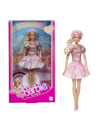 MTJBJ53,Barbie The Movie Papusa Barbie Cu Rochie Roz