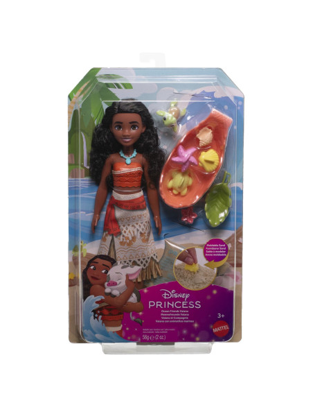 MTJFT12,Disney Princess Set Papusa Vaiana Si Prietenii Din Ocean Cu Nisip Modelabil Si Accesorii