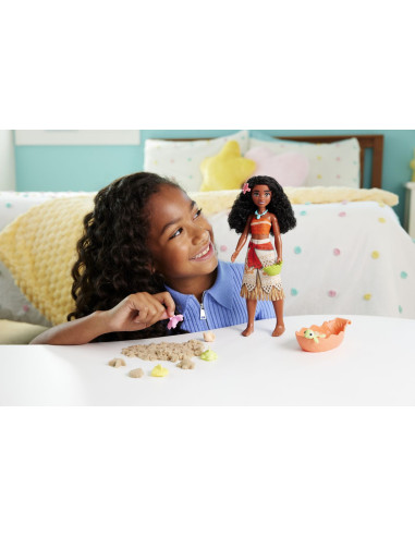 MTJFT12,Disney Princess Set Papusa Vaiana Si Prietenii Din Ocean Cu Nisip Modelabil Si Accesorii
