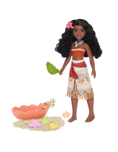 MTJFT12,Disney Princess Set Papusa Vaiana Si Prietenii Din Ocean Cu Nisip Modelabil Si Accesorii
