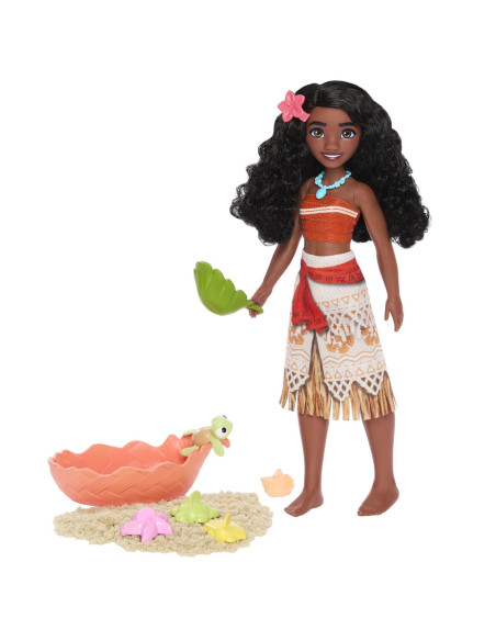 MTJFT12,Disney Princess Set Papusa Vaiana Si Prietenii Din Ocean Cu Nisip Modelabil Si Accesorii