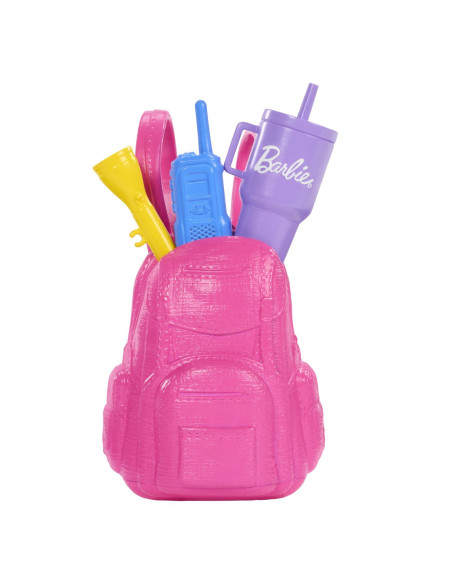 MTJJV59,Barbie Family And Friends Set Papusa Barbie Malibu Si Accesorii Aventuri In Aer Liber