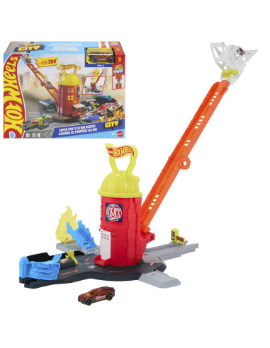 MTJHL95,Hot Wheels City Set De Joaca Super Statie De Pompieri Cu Masinuta Inclusa