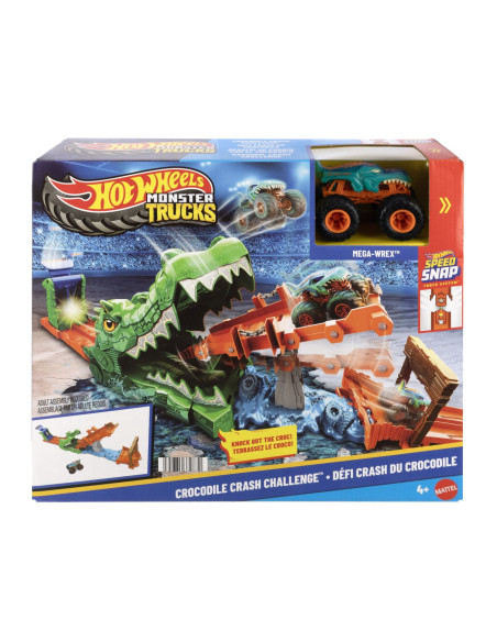 MTJJN45,Hot Wheels Monster Truck Set De Joaca Provocarea Crocodilului Cu Masinuta Mega Wrex