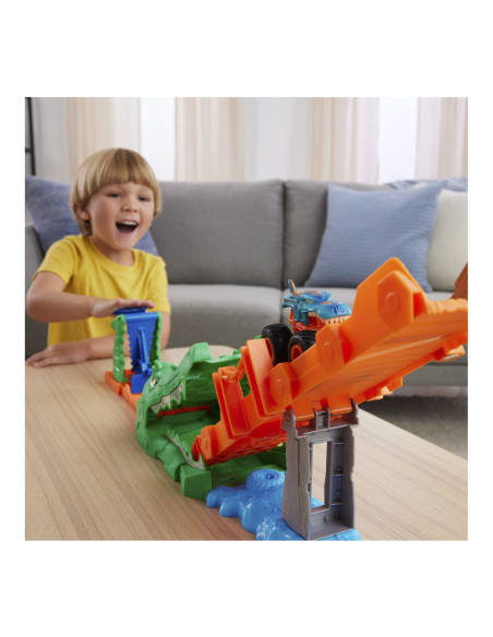 MTJJN45,Hot Wheels Monster Truck Set De Joaca Provocarea Crocodilului Cu Masinuta Mega Wrex