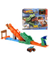 MTJJN45,Hot Wheels Monster Truck Set De Joaca Provocarea Crocodilului Cu Masinuta Mega Wrex