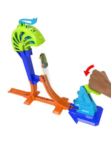 MTJLM90_JHK75,Hot Wheels Stunt Tracks Pista Pentru Cascadorii Campionul Lansarii Puternice Cu Masinuta Inclusa