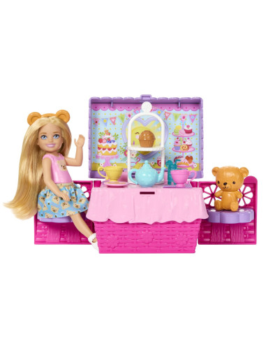 MTJJB40,Barbie Family And Friends Set Clubul Lui Chelsea Petrecere Cu Ceai Surpriza