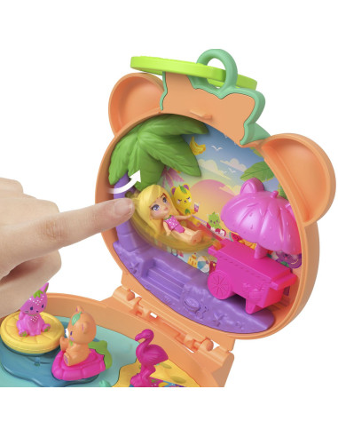 MTJKC79,Polly Pocket Set Gentuta Animalut Ursulet Roz Cu Accesorii