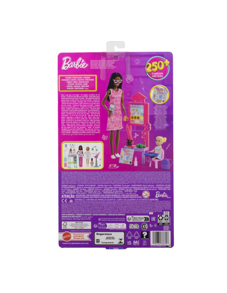 MTJCR71_JMK17,Barbie Set De Joaca Papusa Barbie Bruneta Mulatra Face Cariera Profesoara