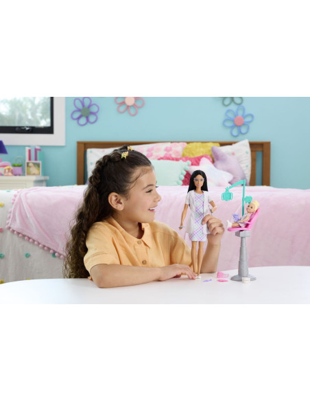 MTJCR71_JMK15,Barbie Set De Joaca Papusa Barbie Bruneta Face Cariera Dentist