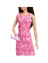 MTJCR71_JMK16,Barbie Set De Joaca Papusa Barbie Bruneta Cu Rochie Roz Face Cariera Profesoara
