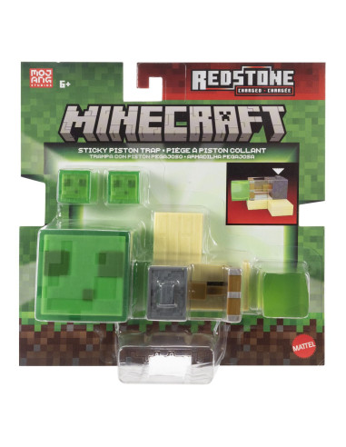 MTJKK00_JKK01,Minecraft Redstone Charged Set Capcana Cu Piston Lipicios Figurina Cu Accesorii