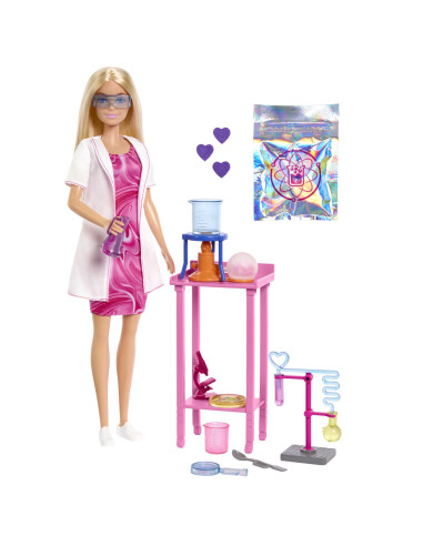 MTJCR70,Barbie Set De Joaca Papusa Barbie Face Cariera Om De Stiinta