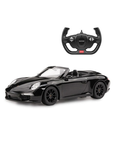 Ras47700_Negru,Masina Cu Telecomanda Porsche 911 Carrera S Negru Cu Scara 1 La 12