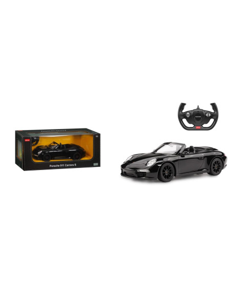 Ras47700_Negru,Masina Cu Telecomanda Porsche 911 Carrera S Negru Cu Scara 1 La 12