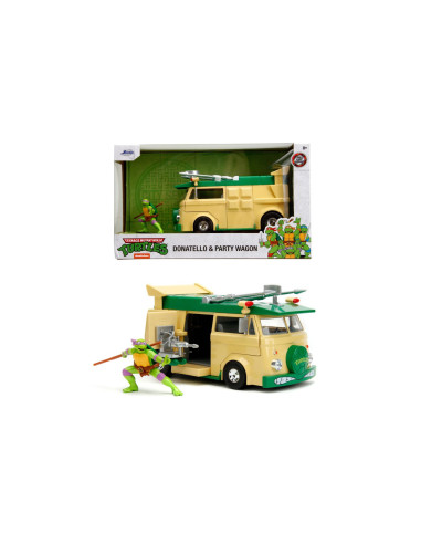 VV-9334529314R00,Jada Testoasele Ninja Set Metalic Figurina Donatello Si Vagonul De Petrecere Scara 1 La 24