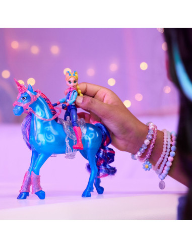 VV-6075347,Unicorn Academy Set Antreneaza Si Straluceste Unicornul River Si Papusa Isabel