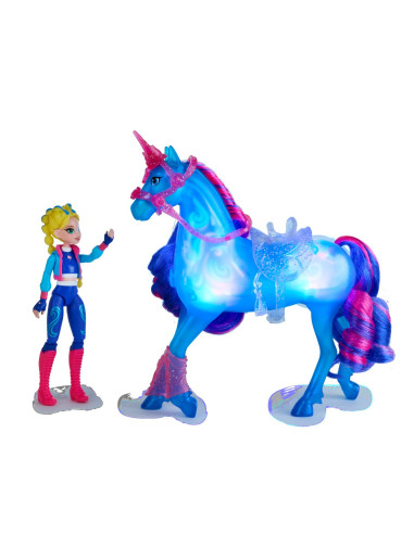 VV-6075347,Unicorn Academy Set Antreneaza Si Straluceste Unicornul River Si Papusa Isabel