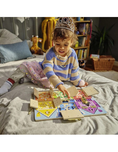 VV-6075185,Melissa And Doug Set De Invatare Placa Cu Zavoare Din Lemn