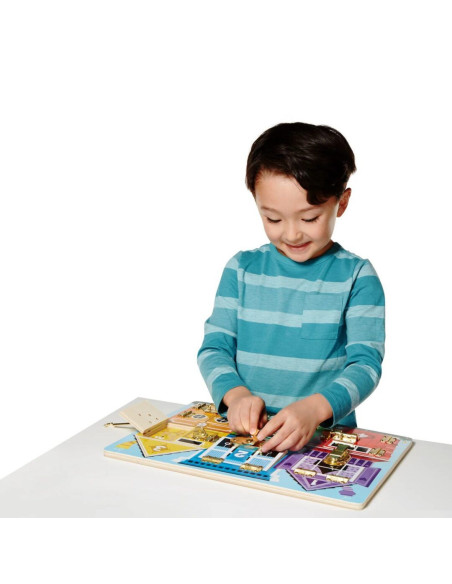 VV-6075185,Melissa And Doug Set De Invatare Placa Cu Zavoare Din Lemn