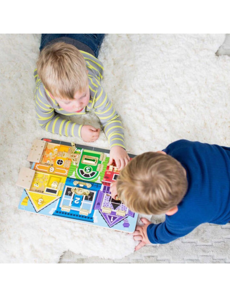 VV-6075185,Melissa And Doug Set De Invatare Placa Cu Zavoare Din Lemn