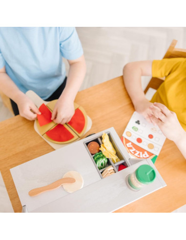 VV-6074890,Melissa And Doug Top And Bake Set De Joaca Masa De Facut Pizza Din Lemn