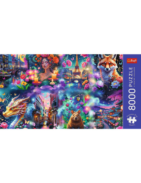 VV-81080,Puzzle Trefl 8000 Premium Plus Lumea Colorata Cu Poster Inclus