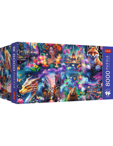 VV-81080,Puzzle Trefl 8000 Premium Plus Lumea Colorata Cu Poster Inclus