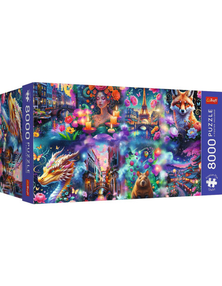 VV-81080,Puzzle Trefl 8000 Premium Plus Lumea Colorata Cu Poster Inclus