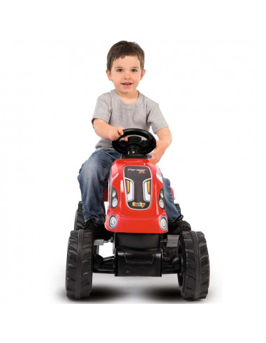 Tractor cu pedale si remorca Smoby Farmer XL rosu,S7600710108