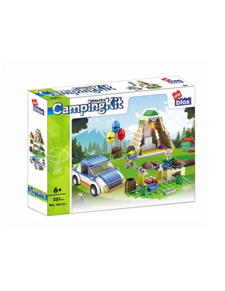 Set de constructie Alleblox Camping Kit - zona de campare - AB7001 / 478245, 251 piese, 6+