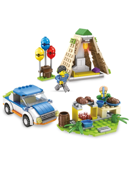 Set de constructie Alleblox Camping Kit - zona de campare - AB7001 / 478245, 251 piese, 6+