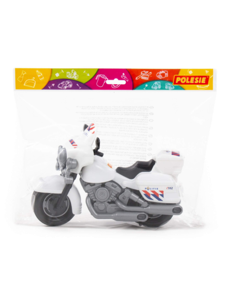 Motocicleta de politie Polesie 71323, 28cm, plastic, alb, 3+ ani