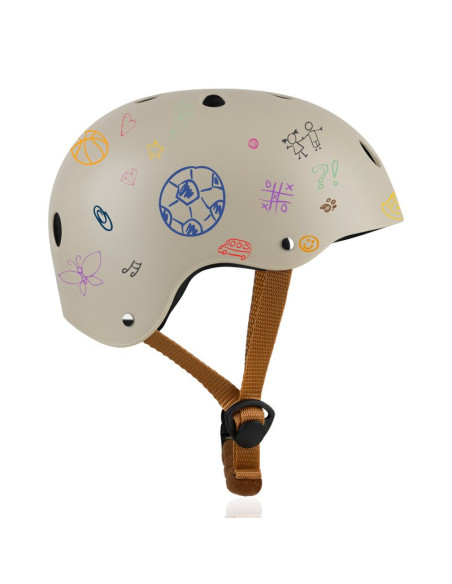 BN-LO-HELMET_BEIGE_SAND,Casca pentru copii, Lionelo, Reglabila 50-56 cm, Din ABS si EPS, Conform cu standardul EN1078, Bej