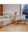 BN-LO-AURORA_BEIGE_CAPPUCCINO,Patut co-sleeper, Lionelo, Aurora, 3 in 1, Cu leganare si setare unghiulara, Cu saltea, 0 luni+, C