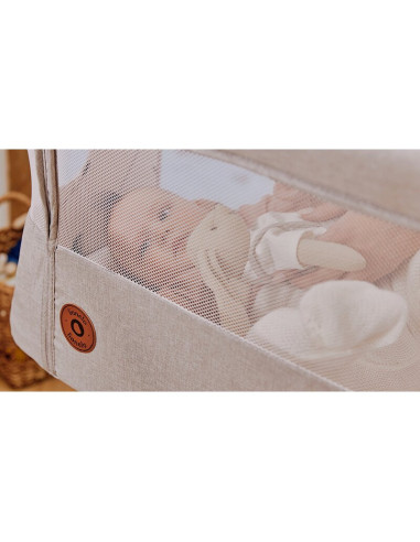 BN-LO-AURORA_BEIGE_CAPPUCCINO,Patut co-sleeper, Lionelo, Aurora, 3 in 1, Cu leganare si setare unghiulara, Cu saltea, 0 luni+, C