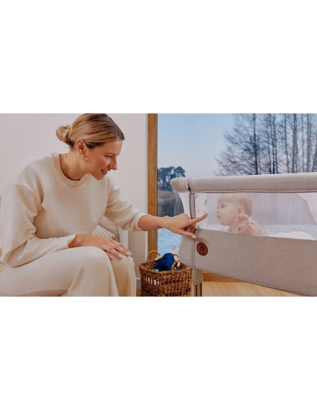 BN-LO-AURORA_BEIGE_CAPPUCCINO,Patut co-sleeper, Lionelo, Aurora, 3 in 1, Cu leganare si setare unghiulara, Cu saltea, 0 luni+, C