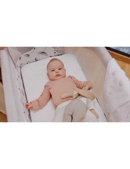 BN-LO-AURORA_BEIGE_CAPPUCCINO,Patut co-sleeper, Lionelo, Aurora, 3 in 1, Cu leganare si setare unghiulara, Cu saltea, 0 luni+, C