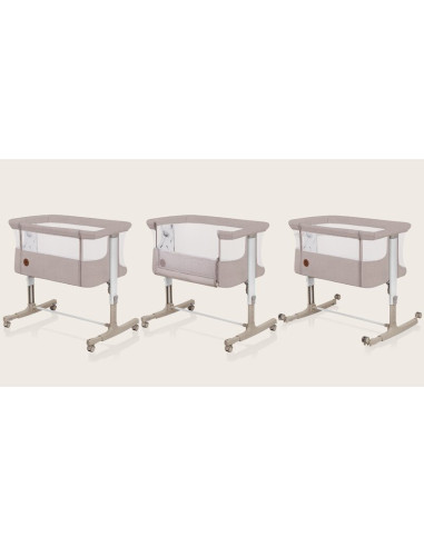 BN-LO-AURORA_BEIGE_CAPPUCCINO,Patut co-sleeper, Lionelo, Aurora, 3 in 1, Cu leganare si setare unghiulara, Cu saltea, 0 luni+, C