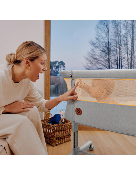 BN-LO-AURORA_BEIGE_CAPPUCCINO,Patut co-sleeper, Lionelo, Aurora, 3 in 1, Cu leganare si setare unghiulara, Cu saltea, 0 luni+, C