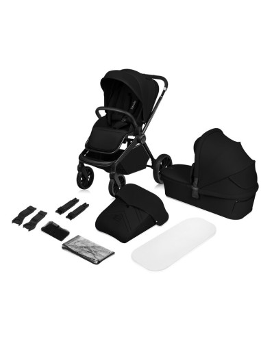 BN-LO-MIKA_PLUS_2IN1_BLACK_ONYX,Carucior 2 in 1, Lionelo, Mika Plus, Cadru din aluminiu, Cu landou intarit si salteluta moale, R