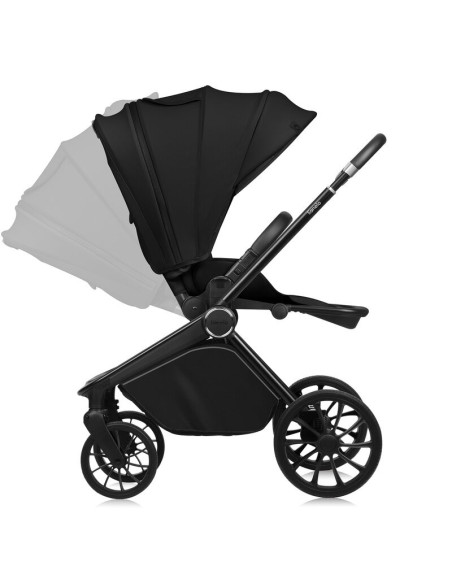 BN-LO-MIKA_PLUS_2IN1_BLACK_ONYX,Carucior 2 in 1, Lionelo, Mika Plus, Cadru din aluminiu, Cu landou intarit si salteluta moale, R