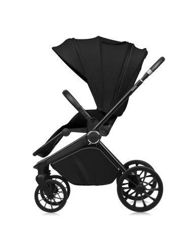 BN-LO-MIKA_PLUS_2IN1_BLACK_ONYX,Carucior 2 in 1, Lionelo, Mika Plus, Cadru din aluminiu, Cu landou intarit si salteluta moale, R