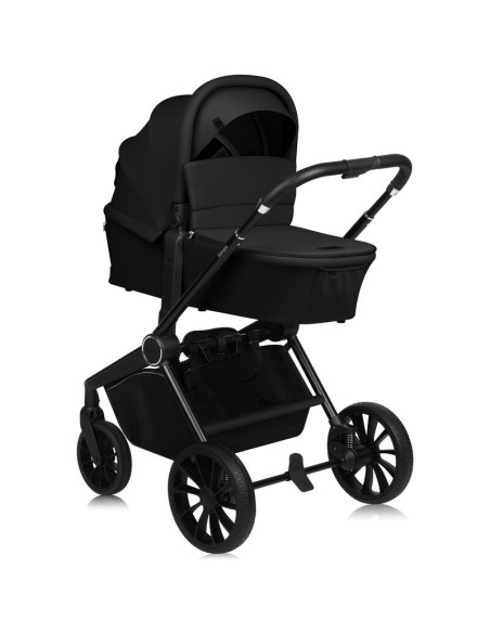 BN-LO-MIKA_PLUS_2IN1_BLACK_ONYX,Carucior 2 in 1, Lionelo, Mika Plus, Cadru din aluminiu, Cu landou intarit si salteluta moale, R